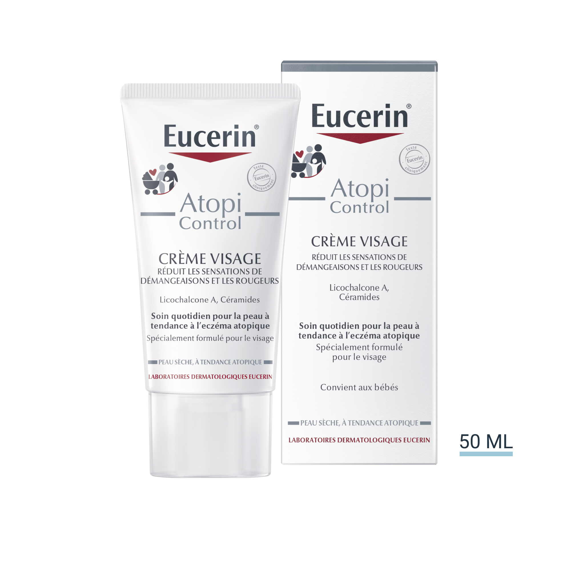 Crème visage peau sèche à tendance atopique AtopiControl EUCERIN